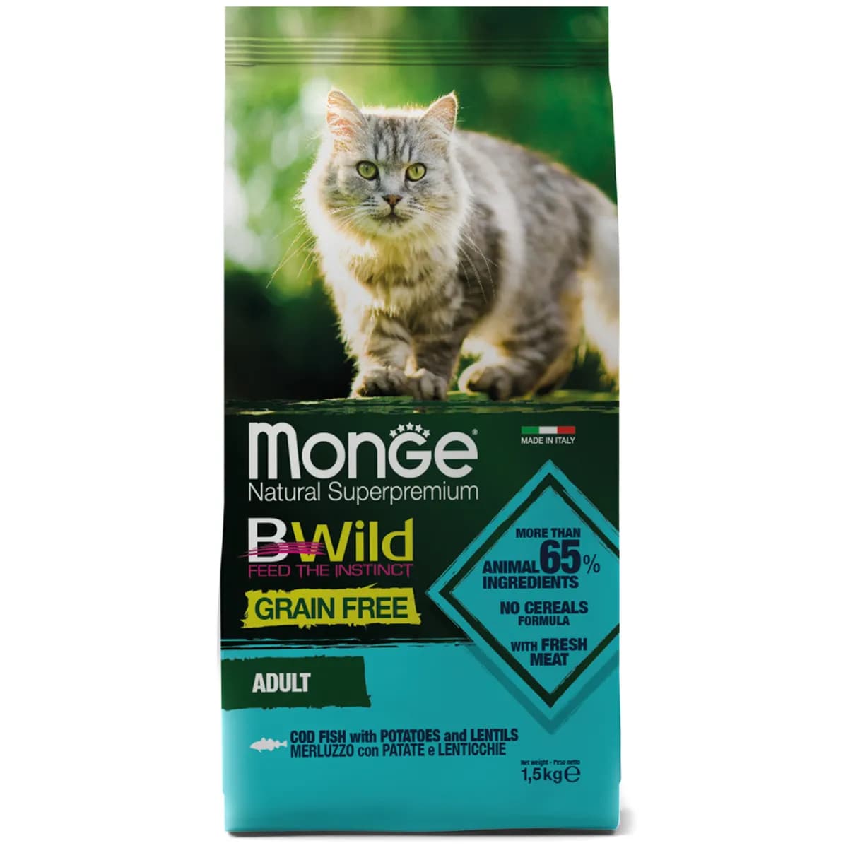 Monge BWild беззерновой корм для кошек с треской