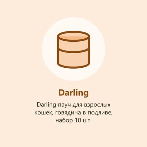 Darling пауч для взрослых кошек, говядина в подливе, набор 10 шт. (фото-заглушка)