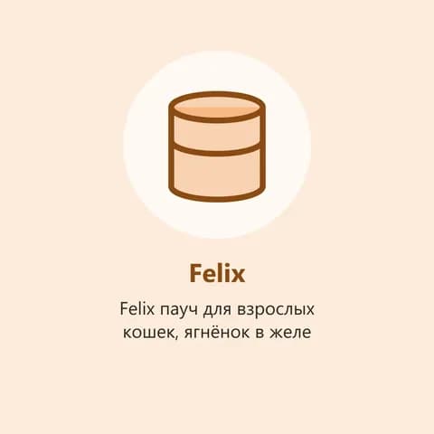 Felix пауч для взрослых кошек, ягнёнок в желе (фото-заглушка)