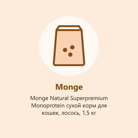 Monge Natural Superpremium Monoprotein сухой корм для кошек, лосось, 1,5 кг (фото-заглушка)