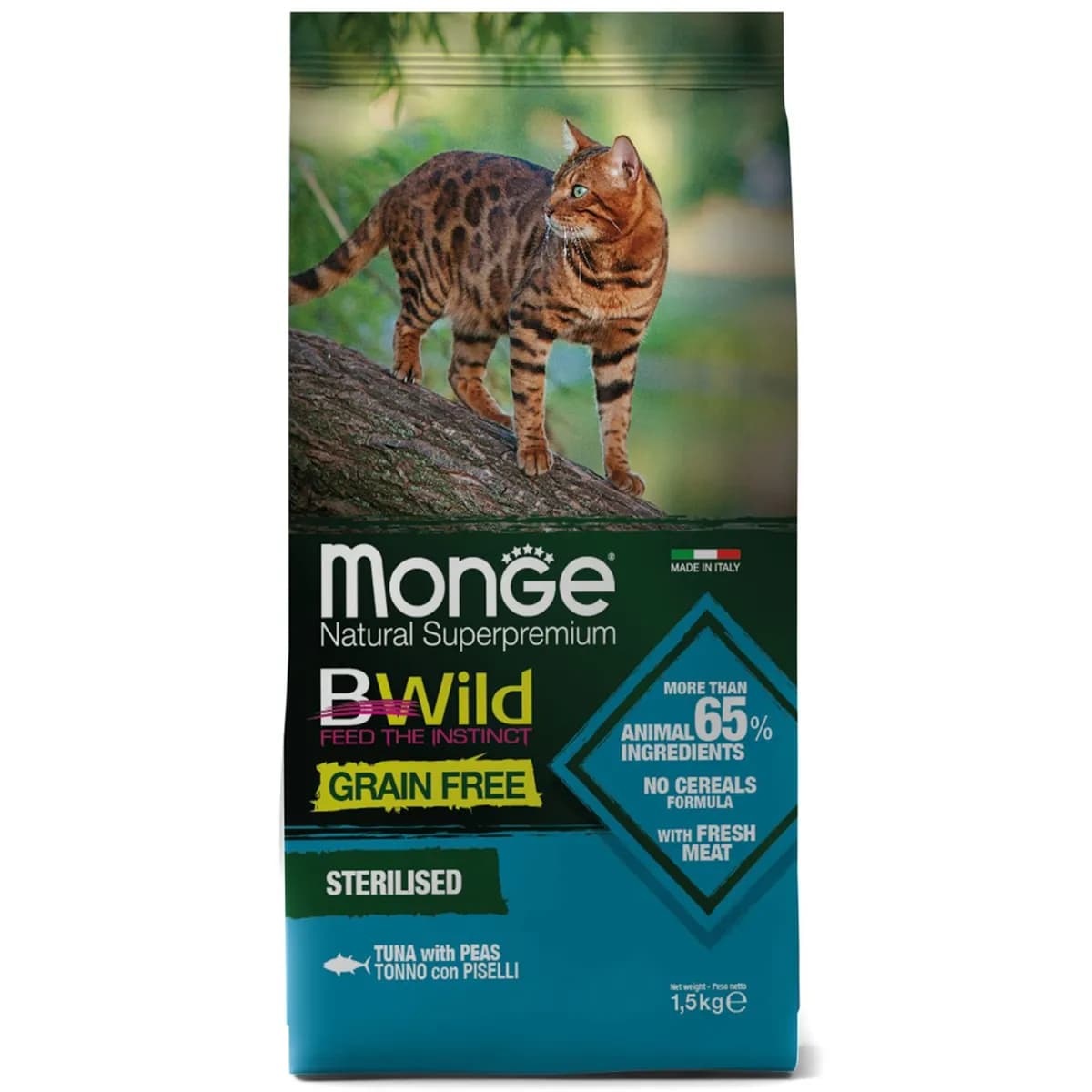 Monge Bwild беззерновой корм для стерилизованных кошек с тунцом