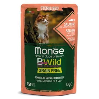Monge BWild беззерновые паучи с лососем