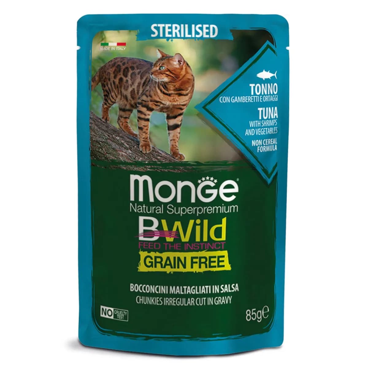 Monge BWild беззерновые паучи с тунцом